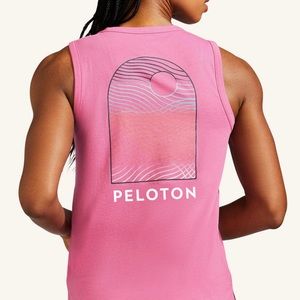 NWT Peloton Studio Side Slit Muscle Tank  - Pink - Size L